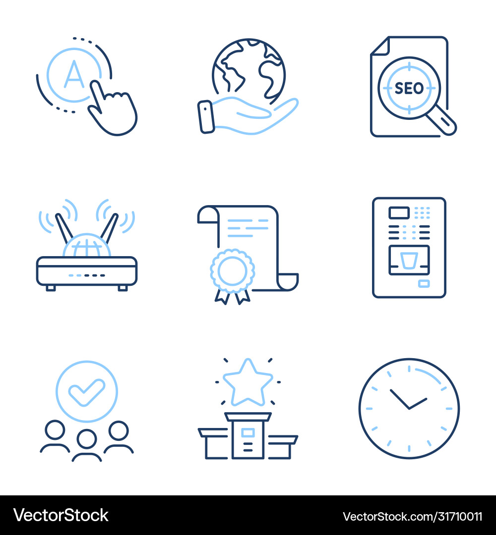 Time ab testing and coffee vending icons set Time ab testing and coffee vending icons set vector image