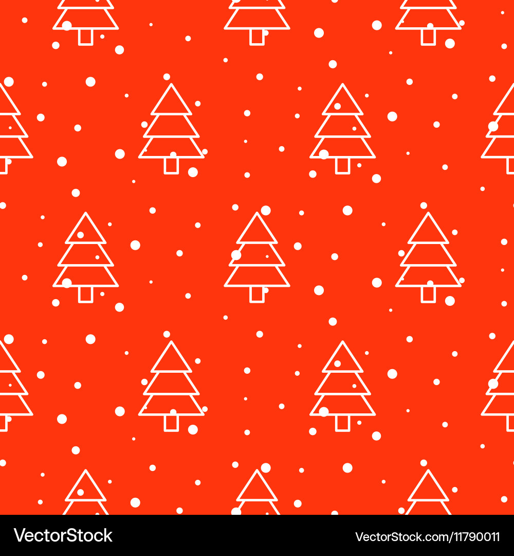 Xmas tree simple seamless pattern vector image