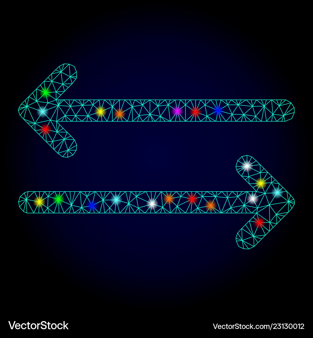 2d mesh flip arrows horizontally with light 2d mesh flip arrows horizontally with light vector image