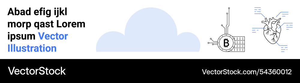 Abstract Cloud Computing mit Blockchain vektorbild