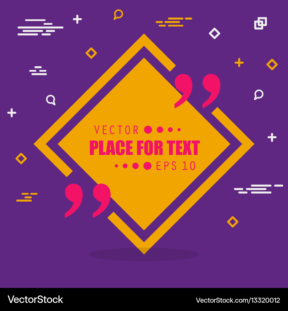 Abstract concept empty speech square quote Vector Image