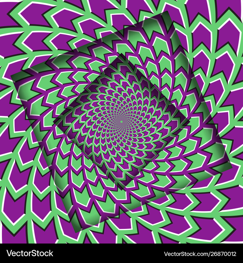 Abstract turned frames with a rotating green Abstract turned frames with a rotating green vector image