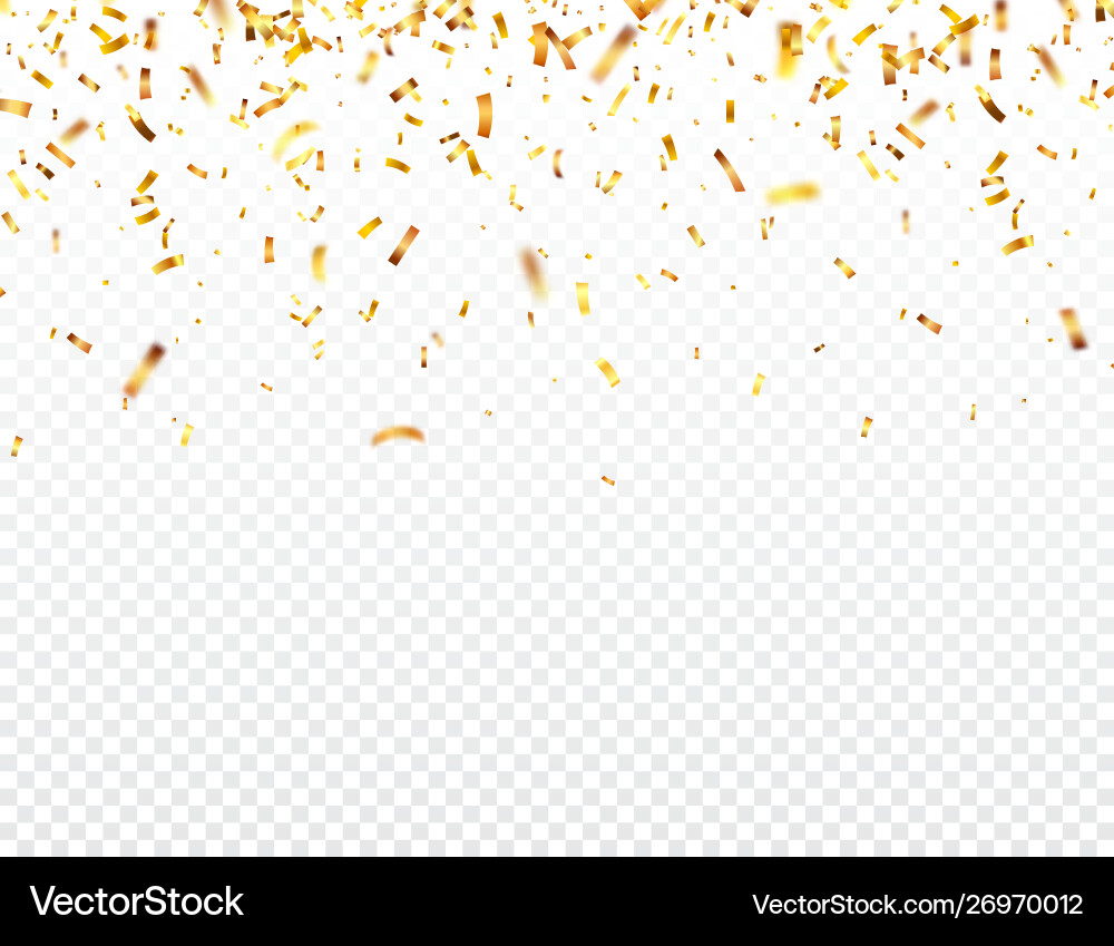 Christmas golden confetti falling shiny glitter Christmas golden confetti falling shiny glitter vector image