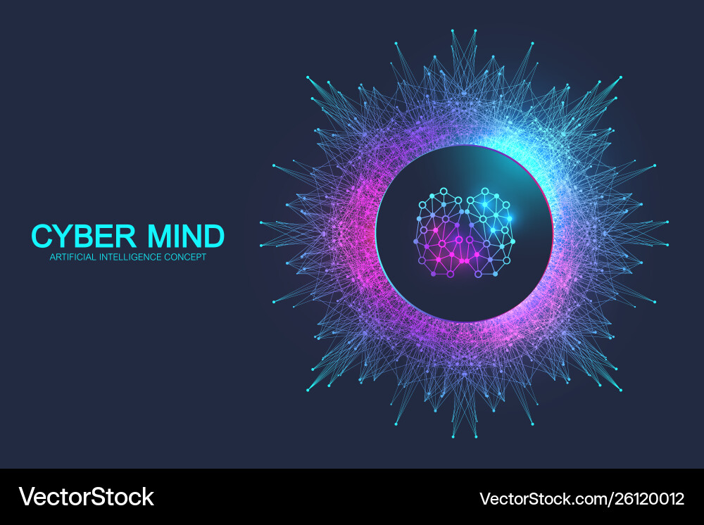 Cyber mind and artificial intelligence concept Vector Image