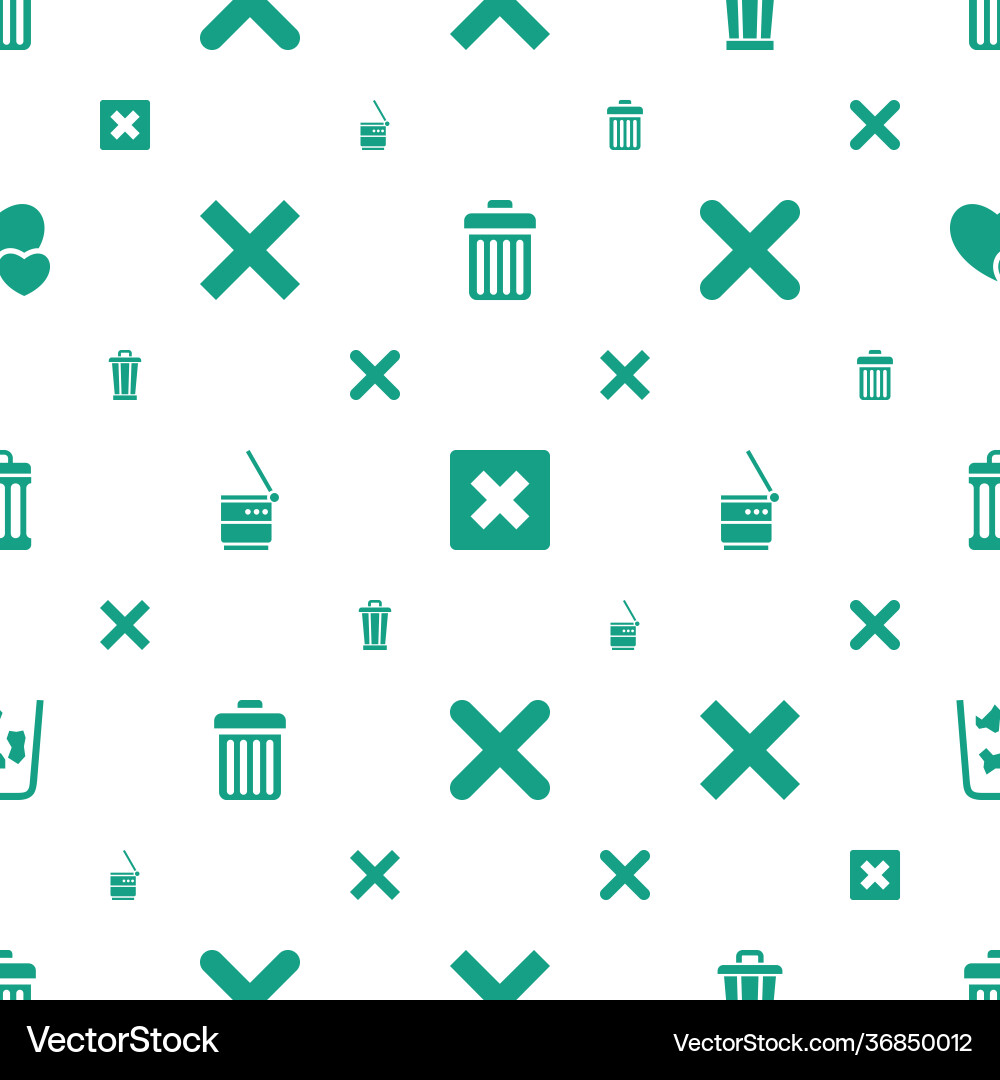 Delete icons pattern seamless white background Delete icons pattern seamless white background Vector Image