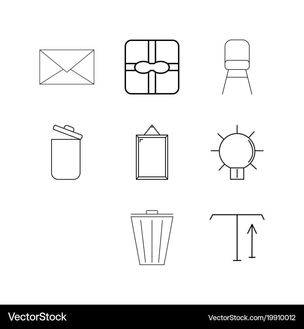 Design elements linear icon set simple outline Vector Image