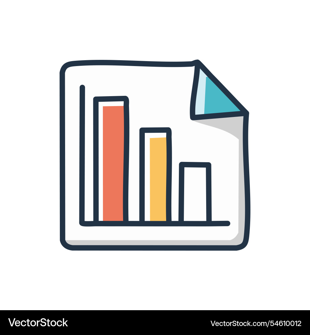 Document with graph icon over white background Document with graph icon over white background vector image