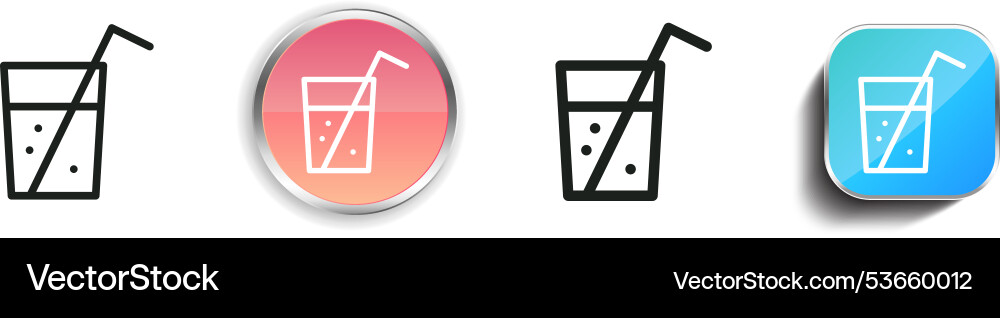 Drink icon thin linear regular and button style Drink icon thin linear regular and button style Vector Image