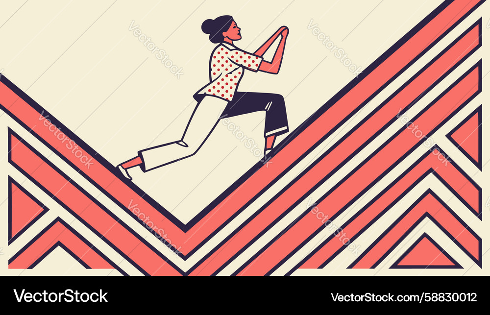 Dynamic runner on zigzag path energetic progress Vector Image