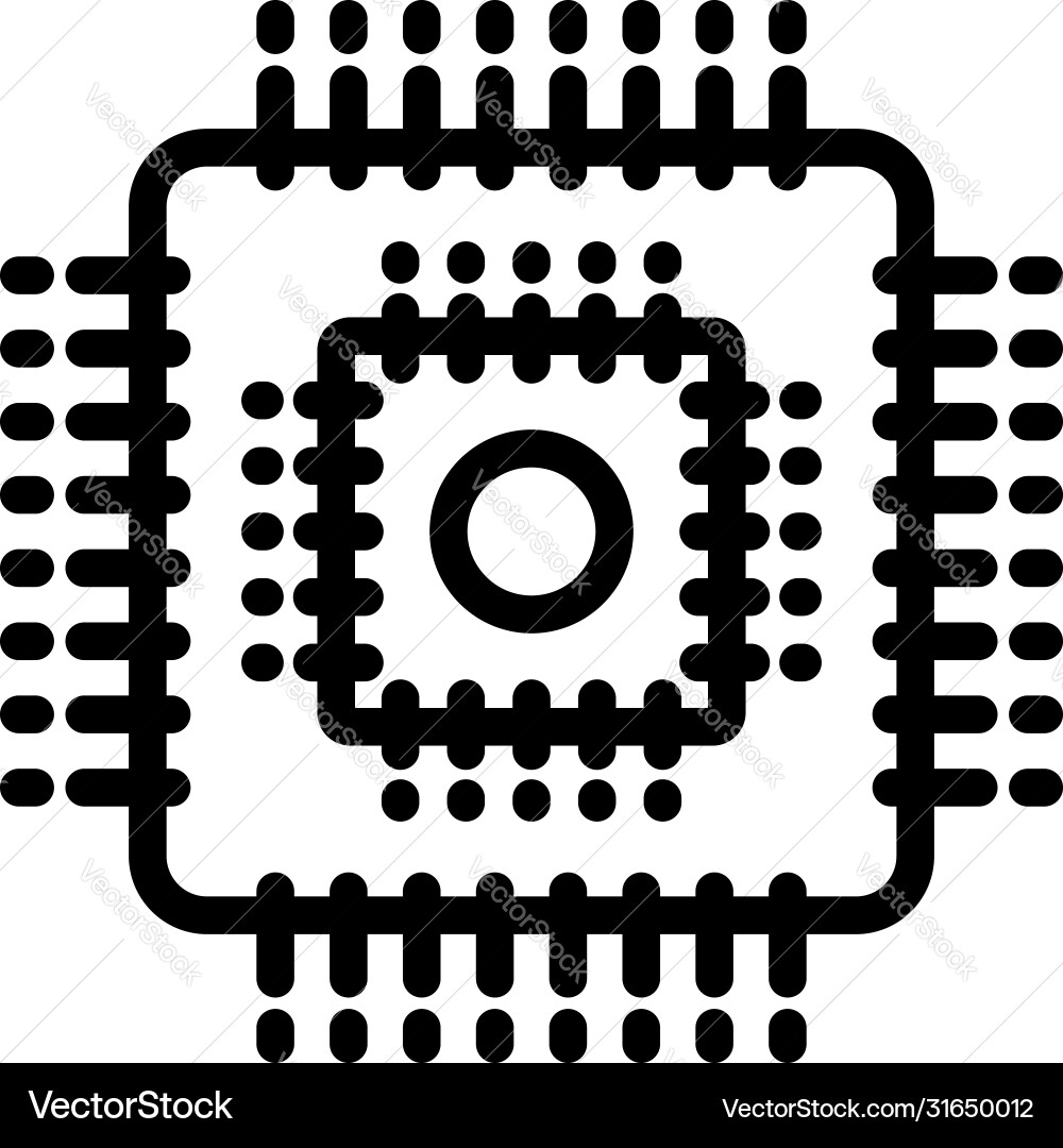 Engineer processor icon outline style vector image