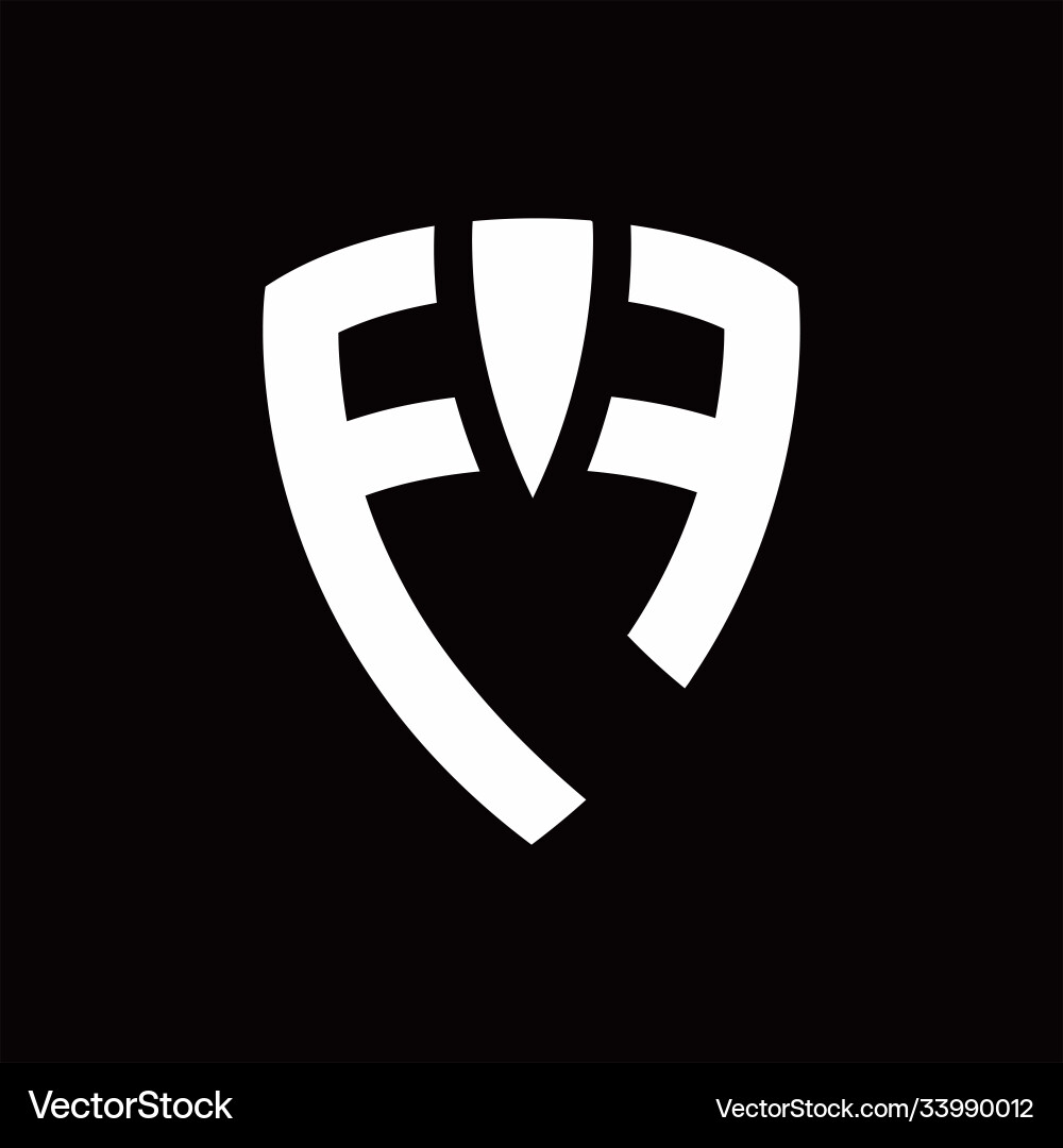 Ff logo monogram with shield elements shape Vector Image