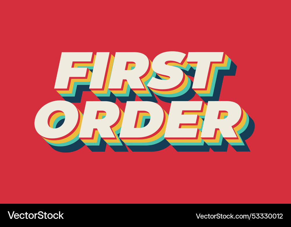 First order text effect in 3d style with modern First order text effect in 3d style with modern vector image