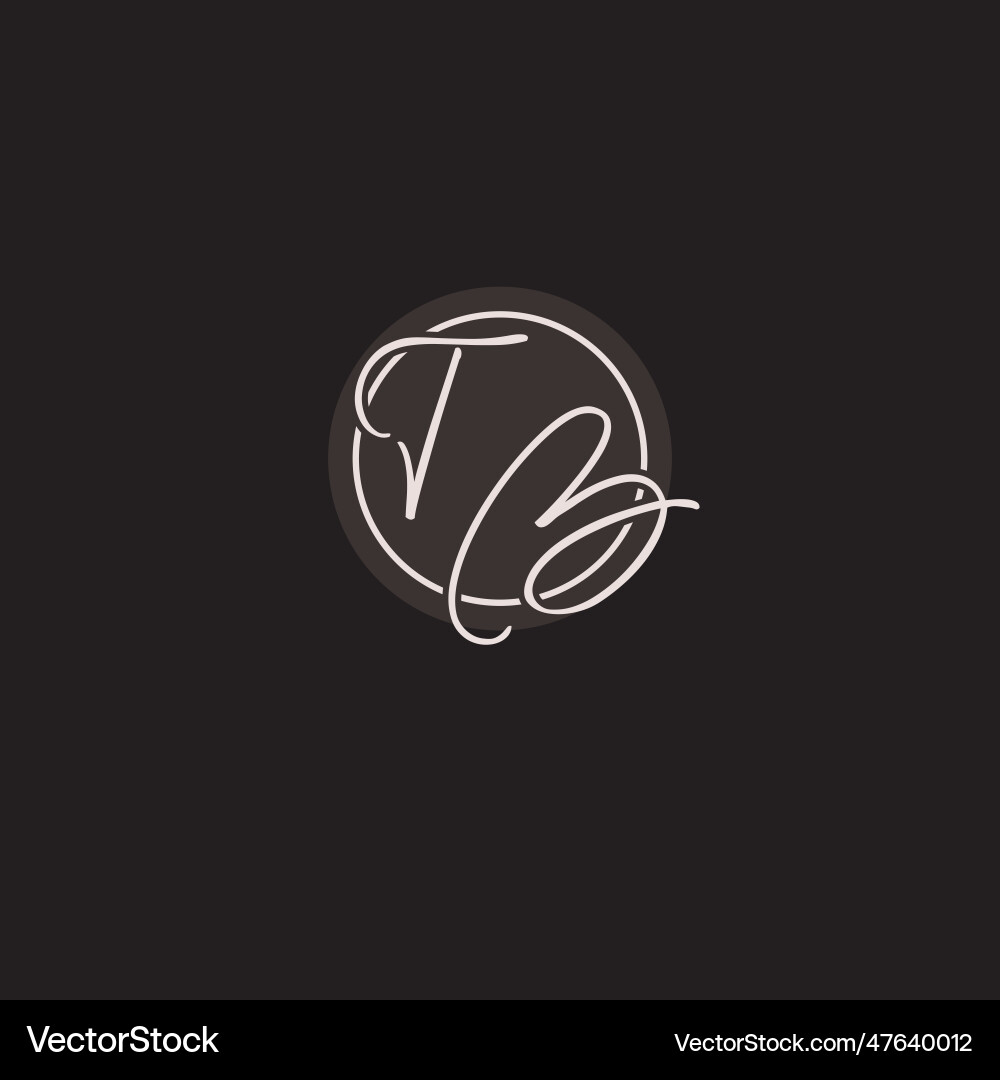 Initials tb logo monogram with simple circle line Initials tb logo monogram with simple circle line Vector Image