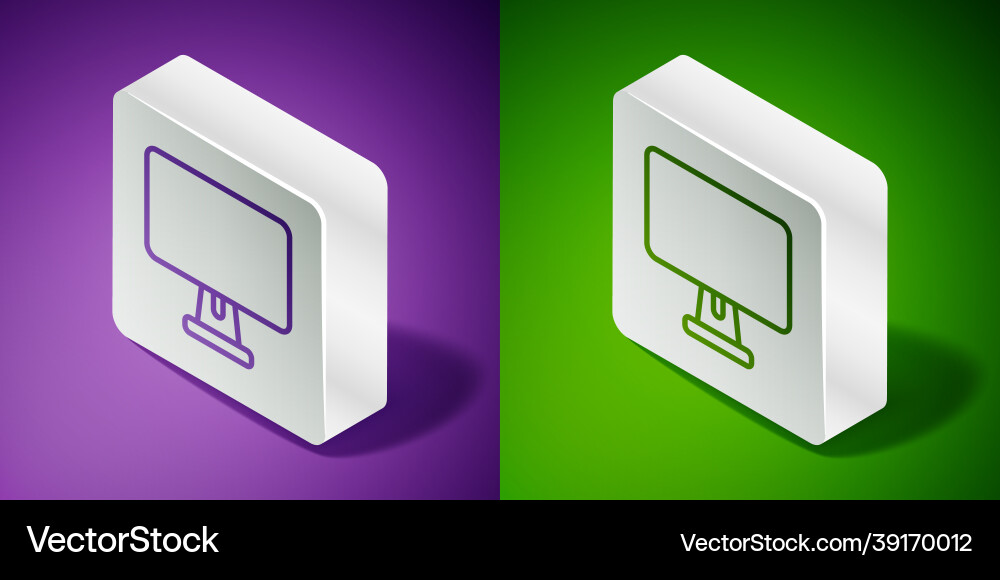 Isometric line computer monitor screen icon Isometric line computer monitor screen icon vector image