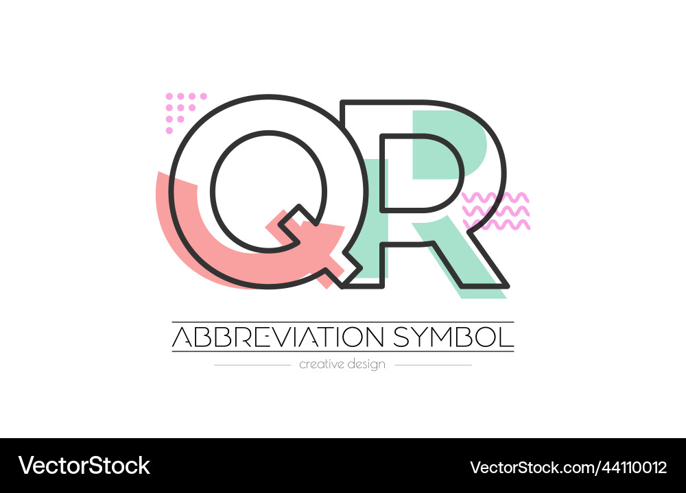 Letters q and r merging of two initials Letters q and r merging of two initials Vector Image