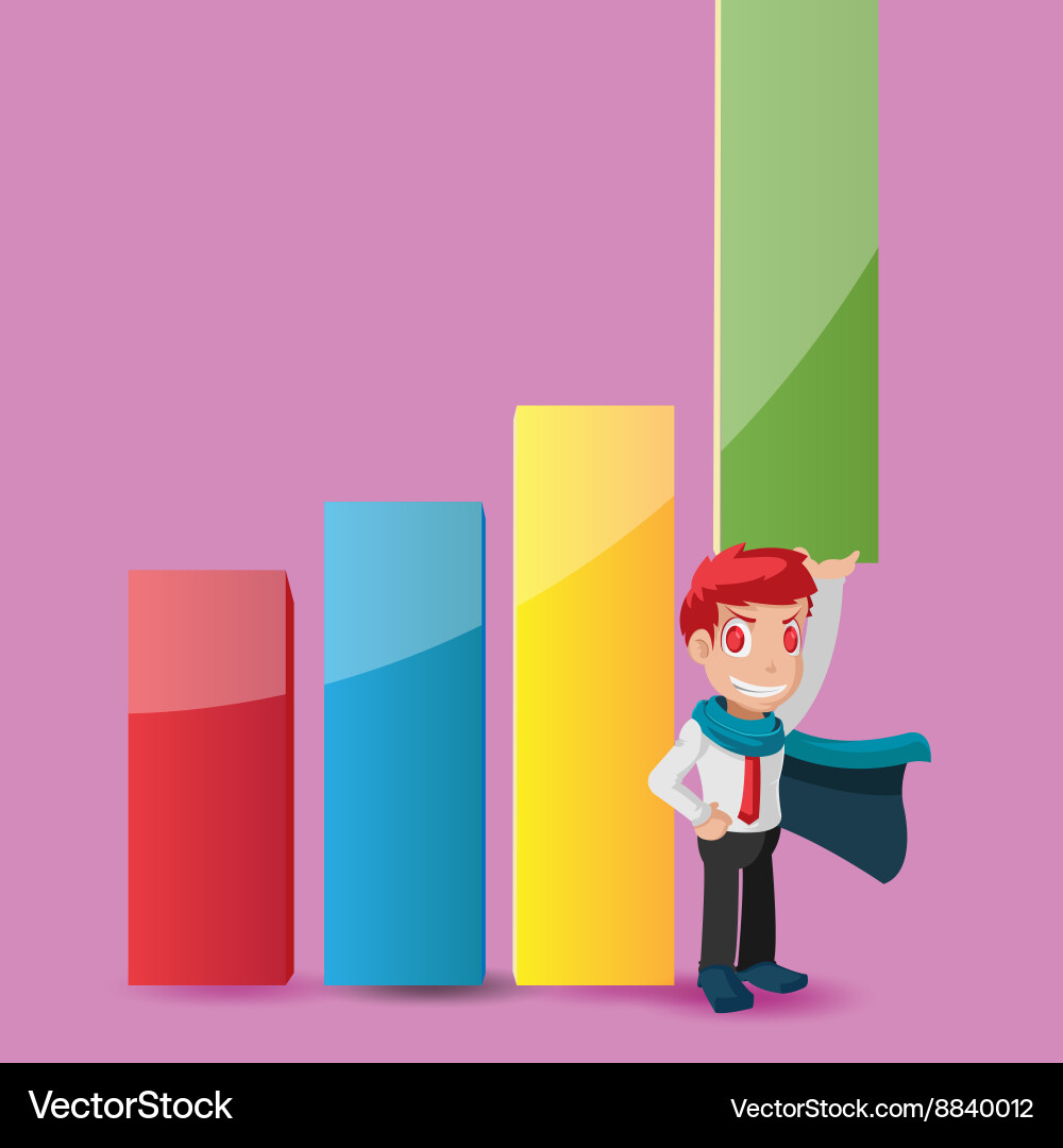 Man worker strong power graph vector image