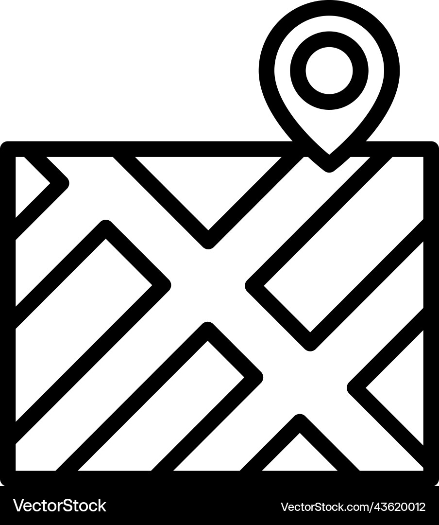 Map and pin icon location navigation vector image