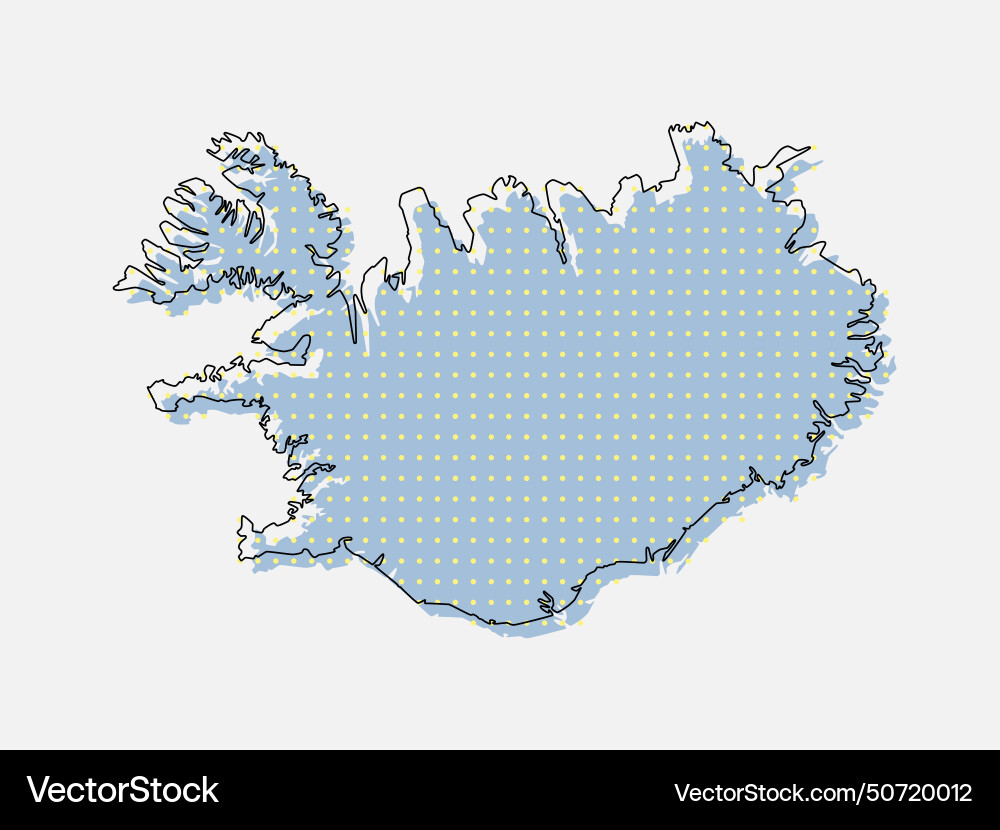 Map iceland for points dotted template Royalty Free Vector