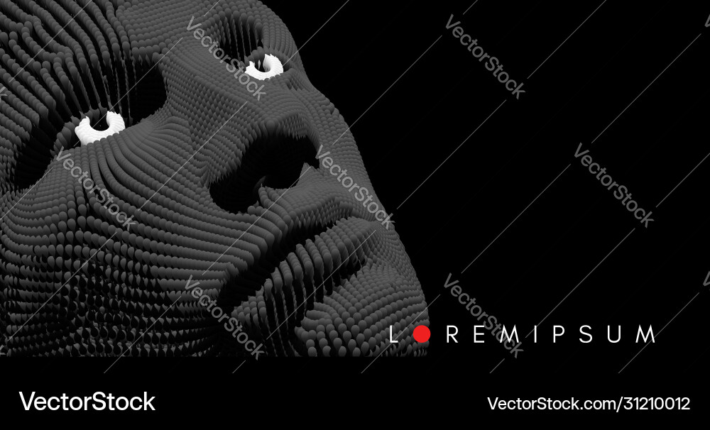 Mask artificial intelligence anonymous face 3d Mask artificial intelligence anonymous face 3d vector image