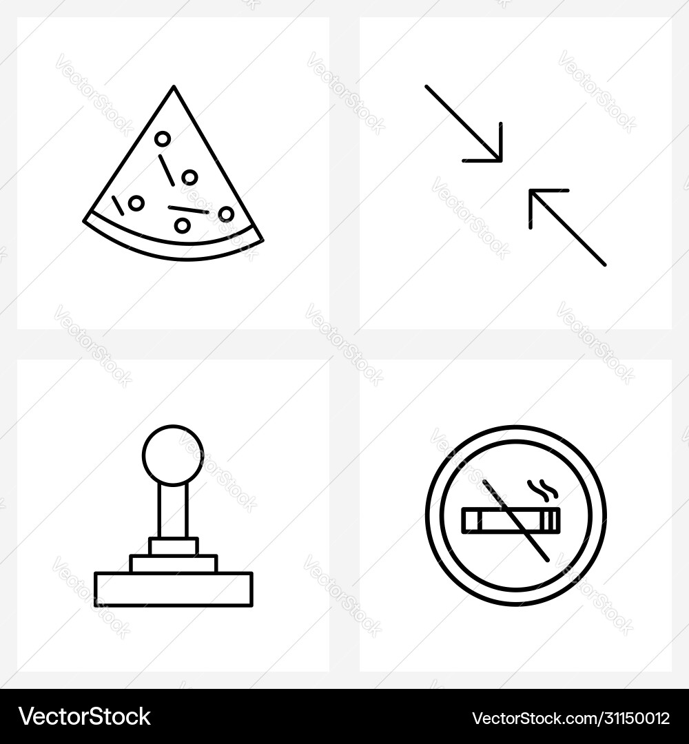 Modern style set 4 line pictograph grid based Vector Image