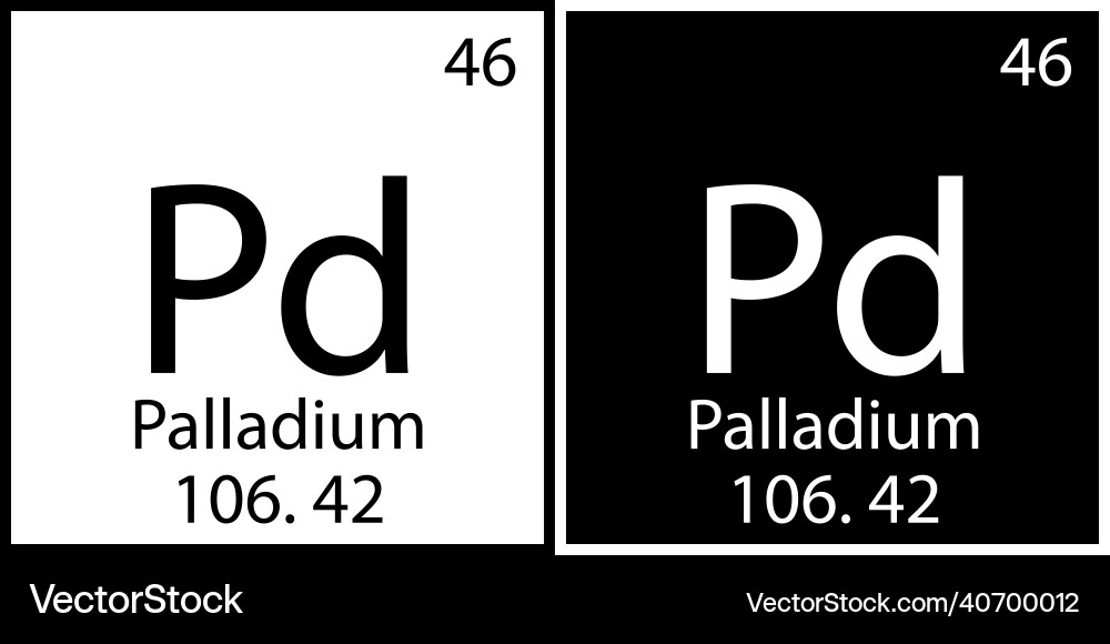 Palladium chemical sign square frames flat art Palladium chemical sign square frames flat art vector image