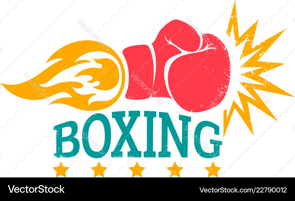 Retro logo for boxing Vector Image