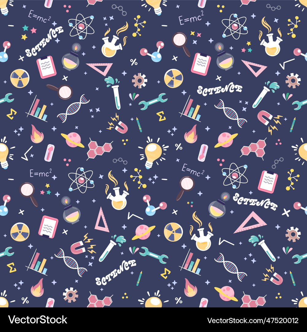Seamless science texture pattern Seamless science texture pattern Vector Image