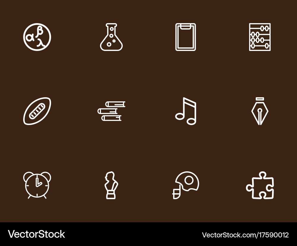 Set of 12 editable science outline icons includes vector image