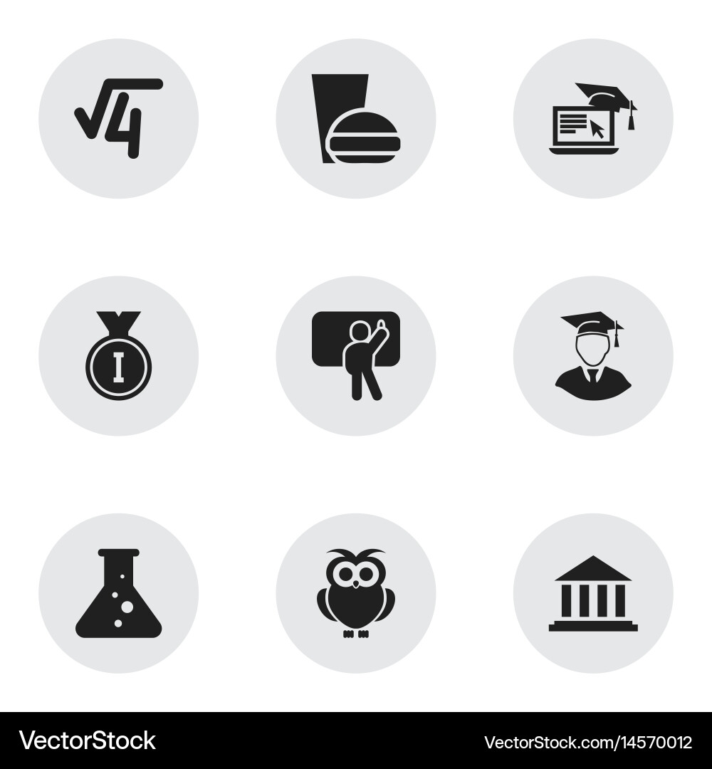 Set of 9 editable science icons includes symbols Vector Image