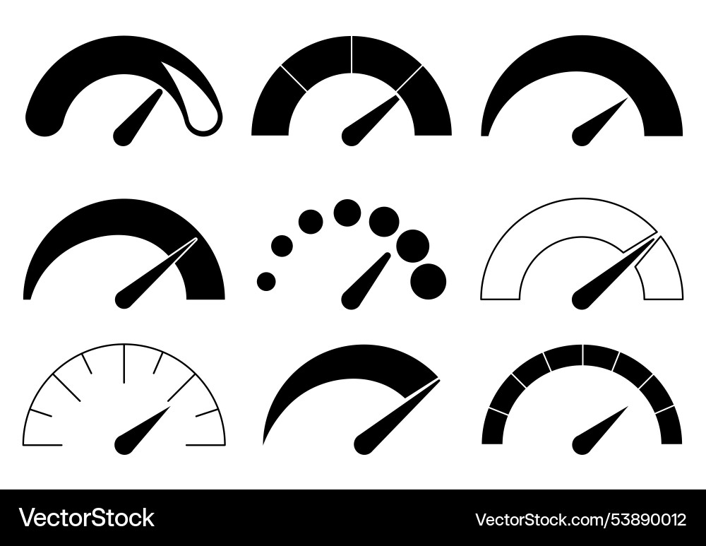 Speed indicator signs set speedometers Speed indicator signs set speedometers vector image