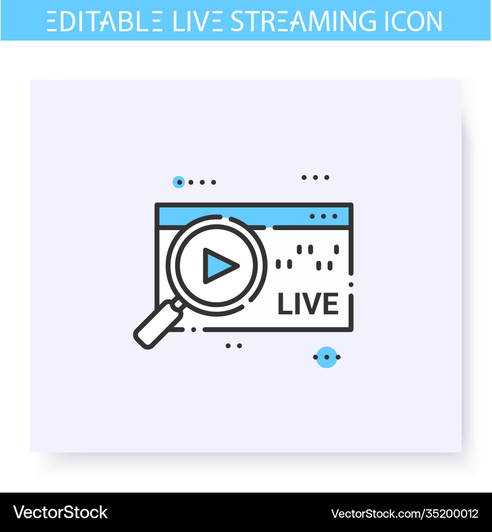 Streaming analytics line icon editable Vector Image