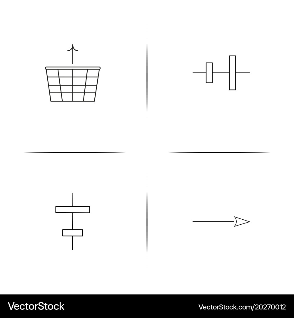 Web linear simple icon setoutline icons Vector Image