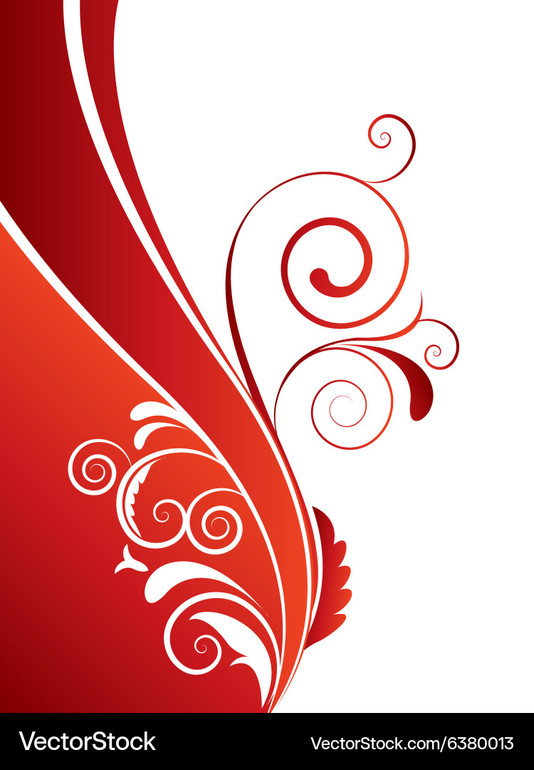 Abstract background with wave and floral elements Vector Image