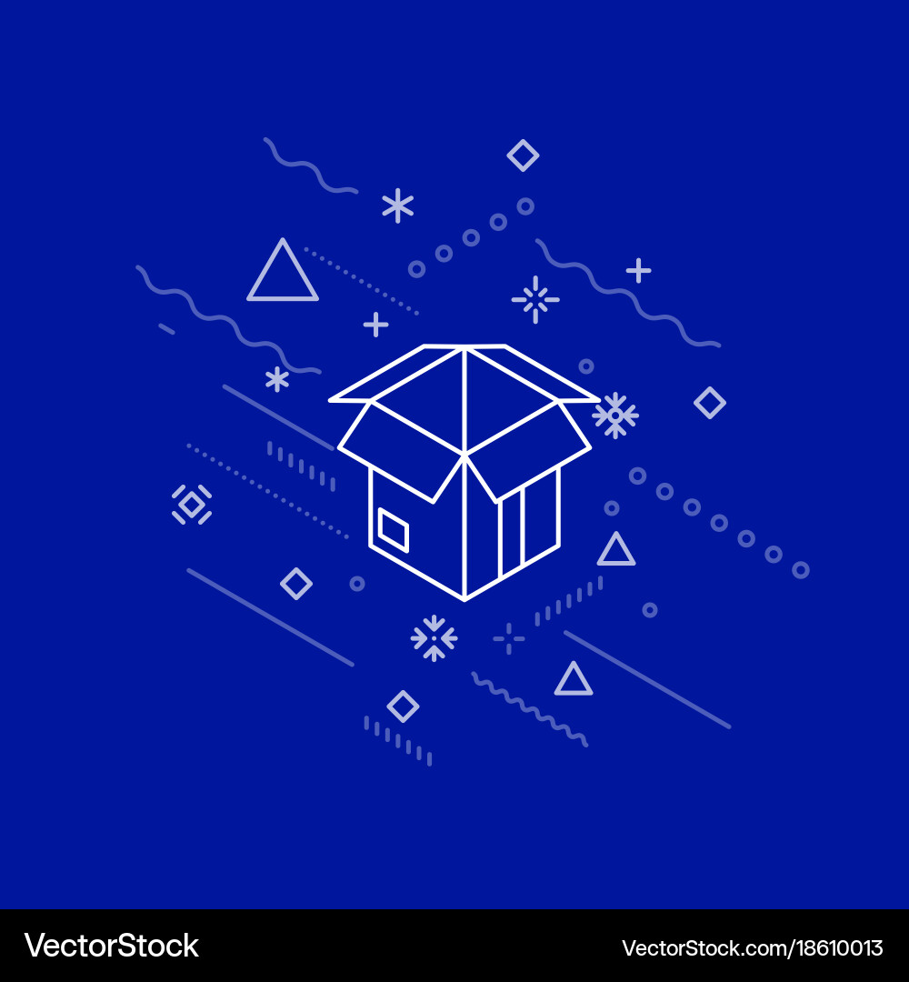 Abstract open container box Vector Image