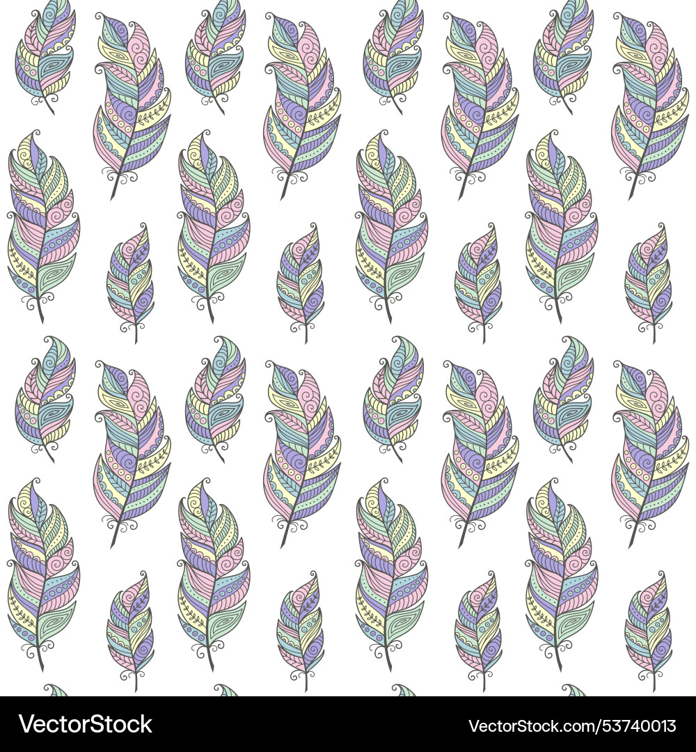 Boho style seamless pattern with ethnic bird Vector Image