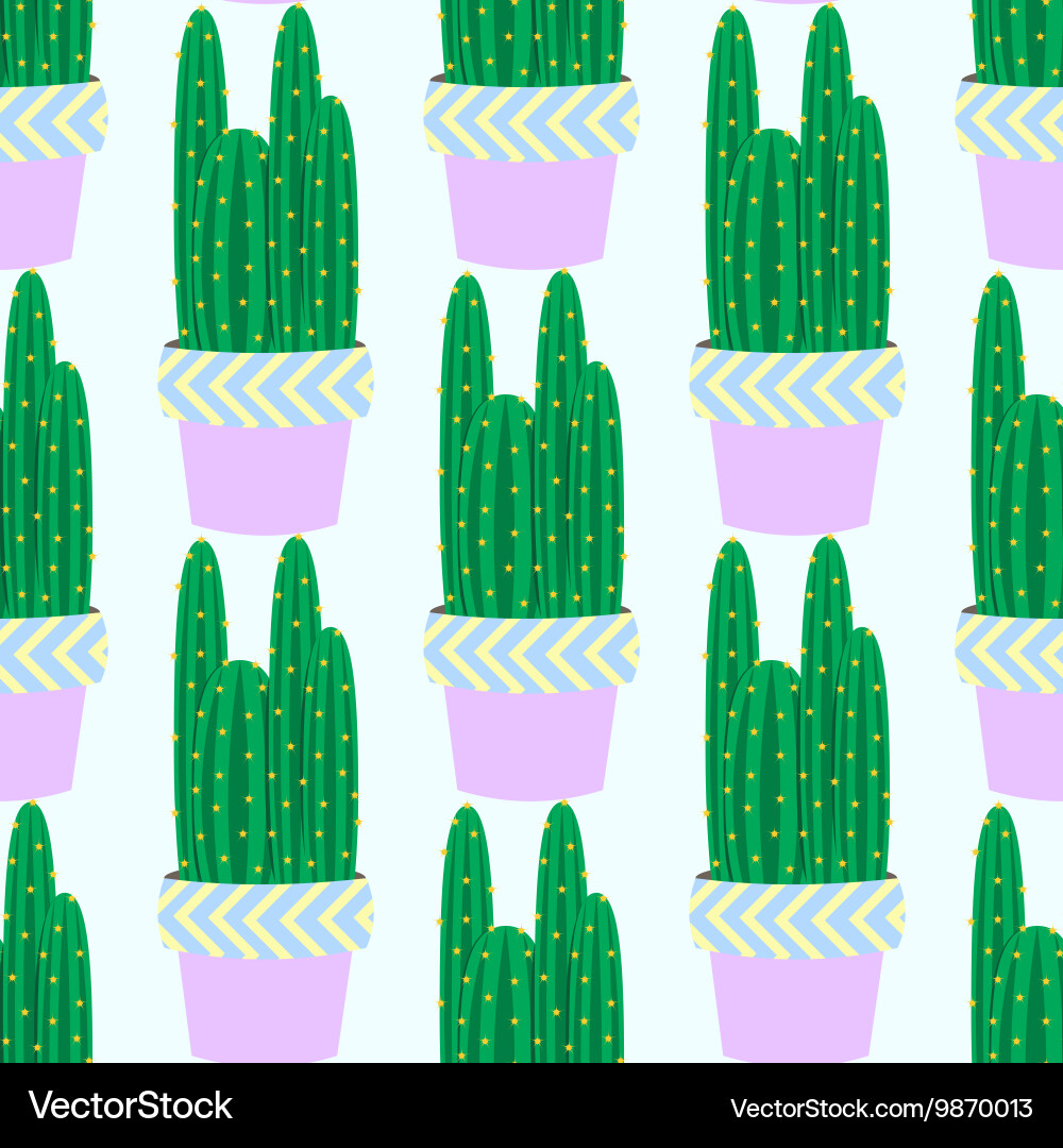 Cactus pattern background vector image