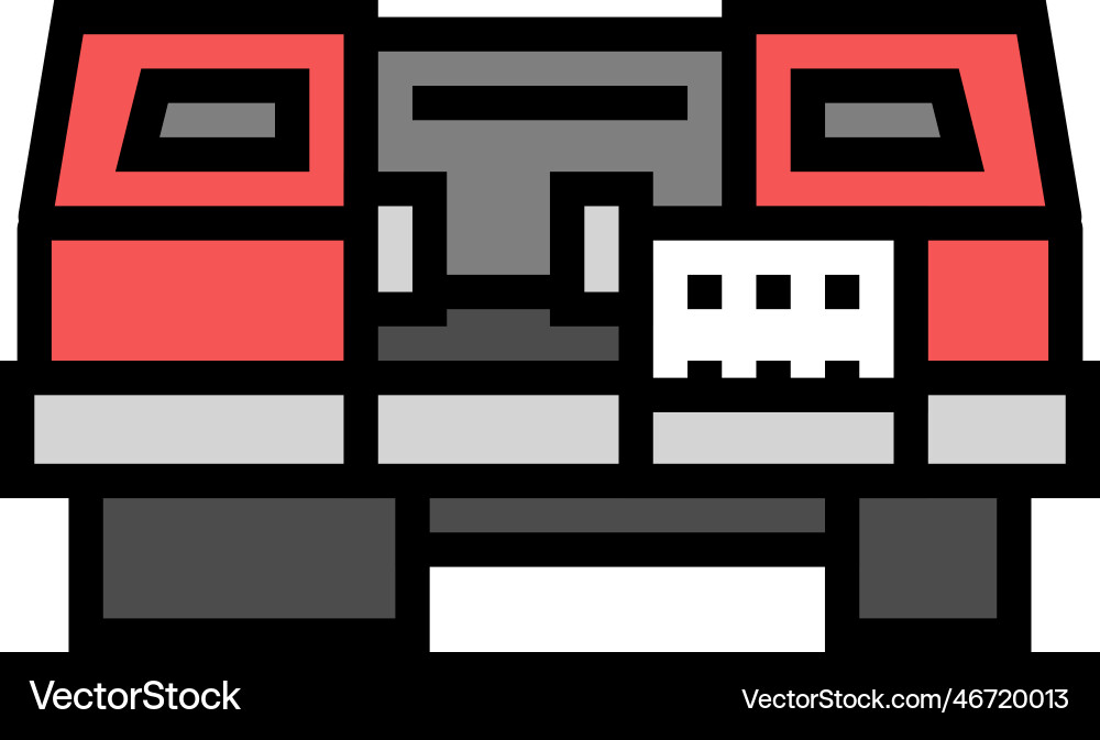 Cnc machine tool work color icon Vector Image