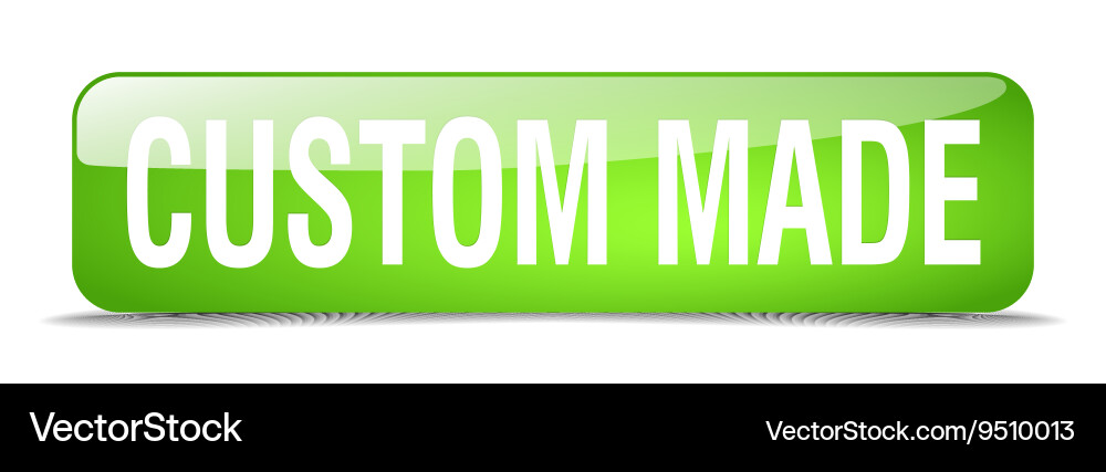 Custom made green square 3d realistic isolated web Vector Image