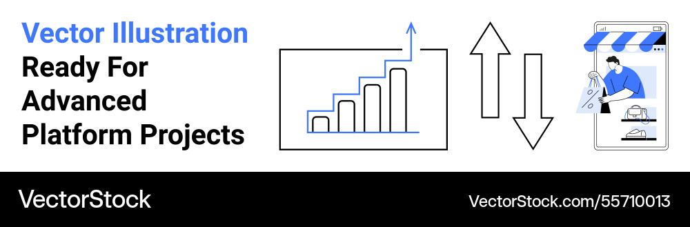 Data analysis and e-commerce workflow concept Vector Image
