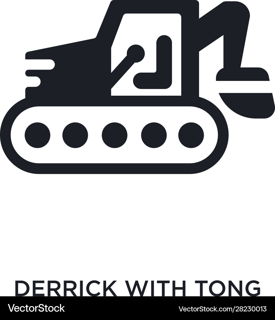 Derrick with tong isolated icon simple element vector image