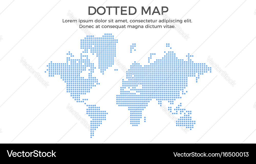 Dotted map infographic element vector image
