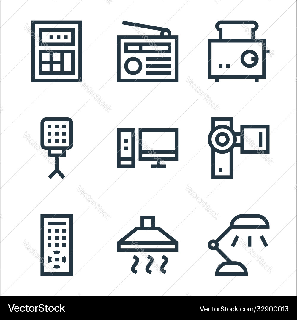 Electronics line icons linear set quality Electronics line icons linear set quality vector image