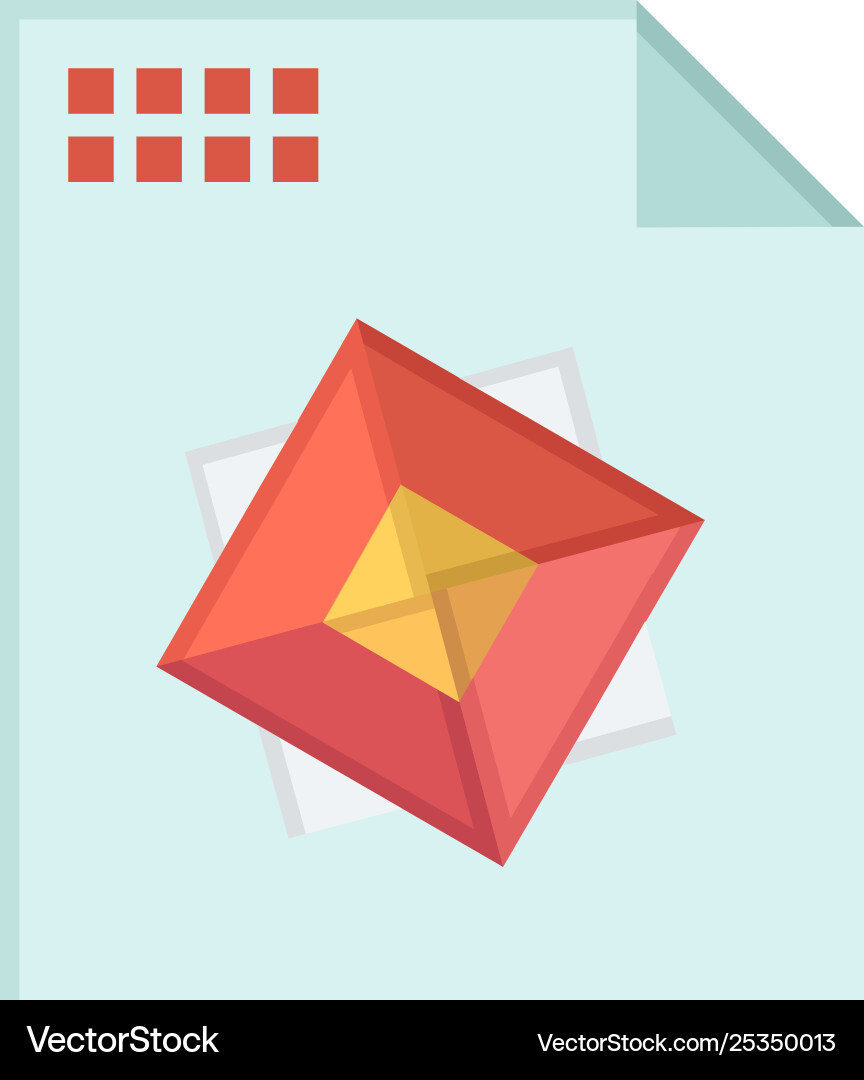 File processing 3d design flat color icon File processing 3d design flat color icon Vector Image