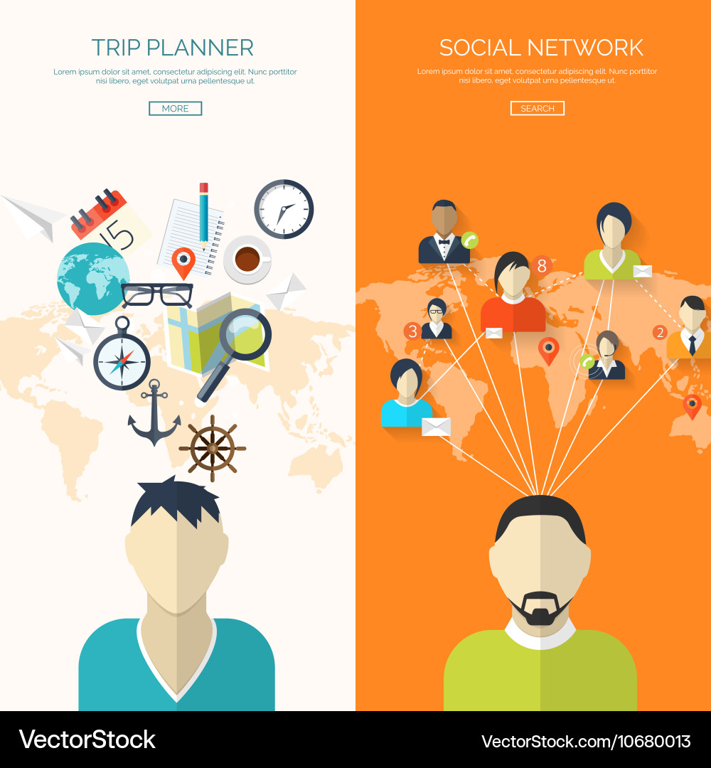 Flat background social media Royalty Free Vector Image