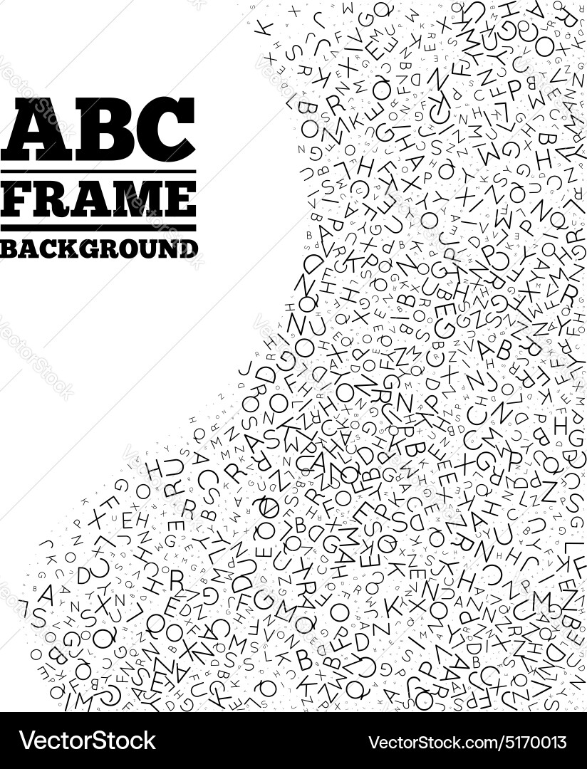 Frame created from the letters of different sizes vector image