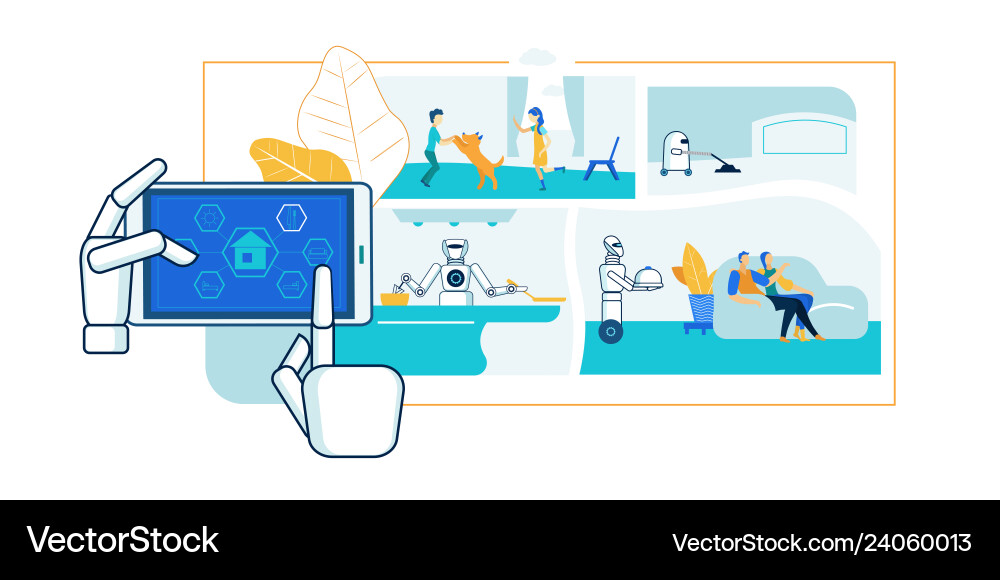 House robot automation artificial intelligence House robot automation artificial intelligence vector image