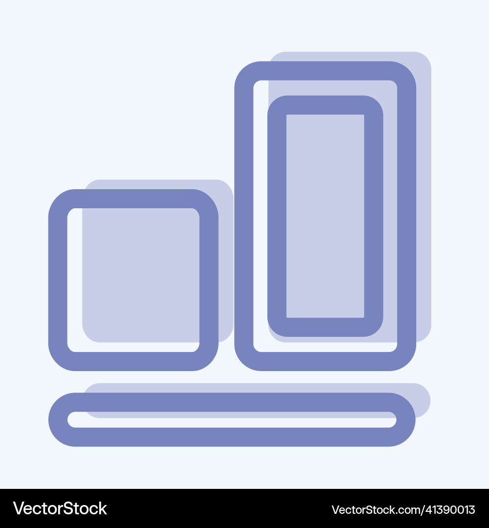 Icon vertical align bottom - two tone stylesimple Vector Image