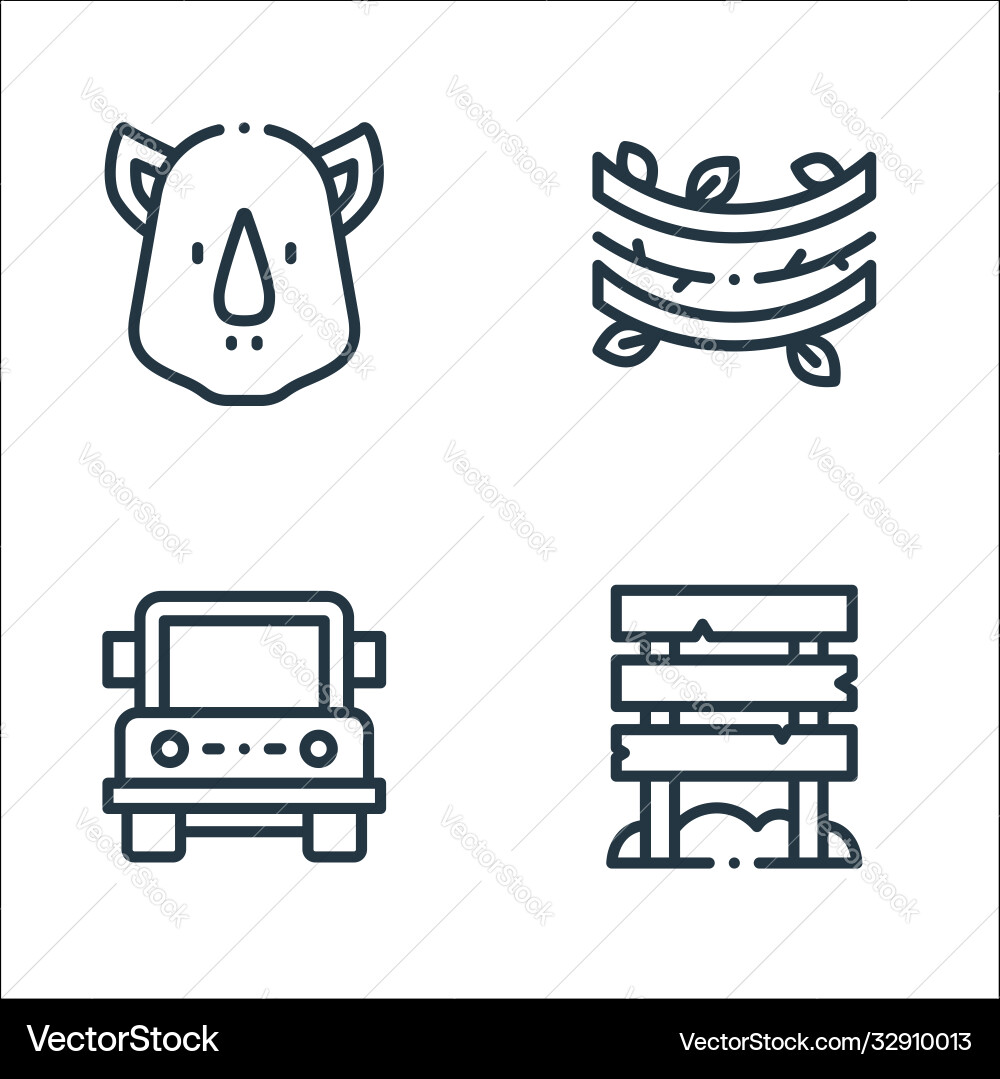 Jungle line icons linear set quality Jungle line icons linear set quality vector image