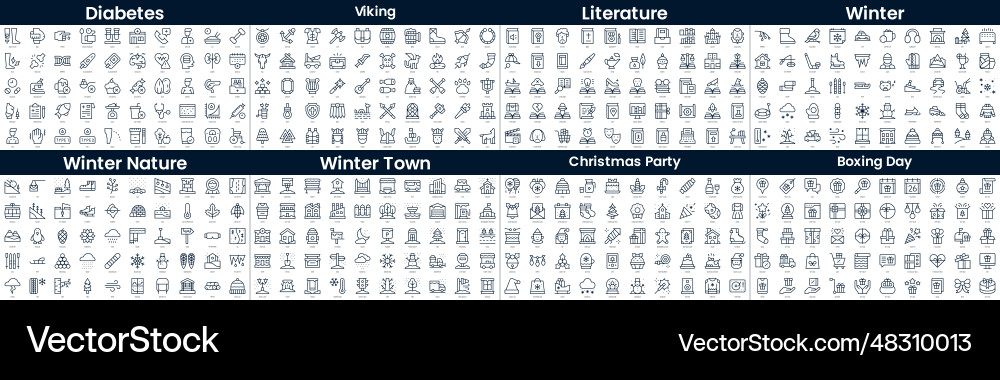 Linear style icons pack in this bundle include vector image