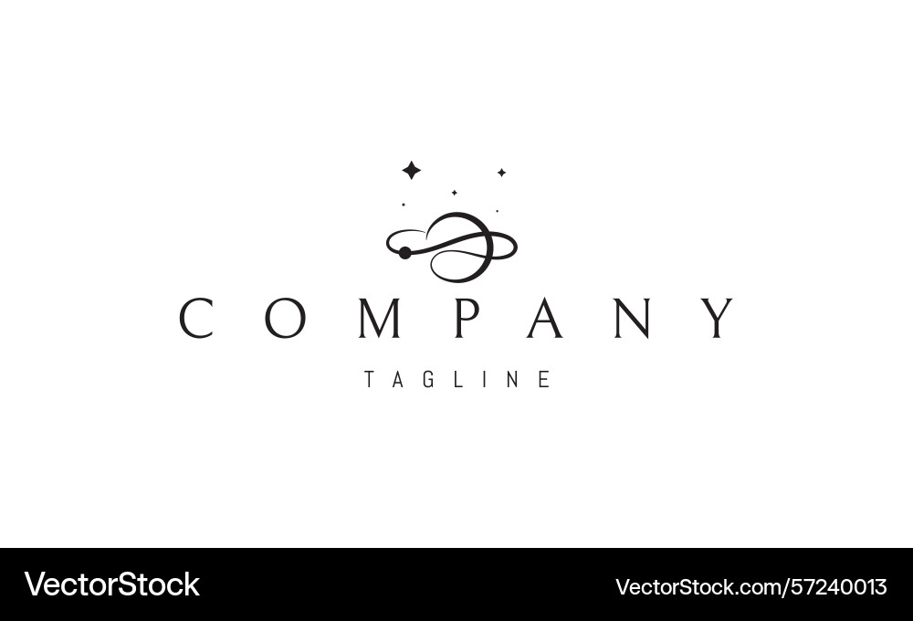 Logo with an abstract image of a planet Logo with an abstract image of a planet Vector Image